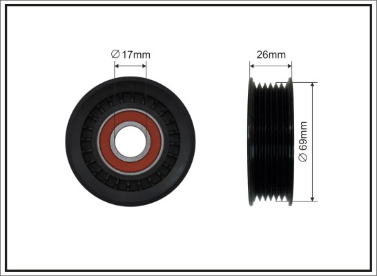 Deflection/Guide Pulley, V-ribbed belt - 98-00 CAFFARO