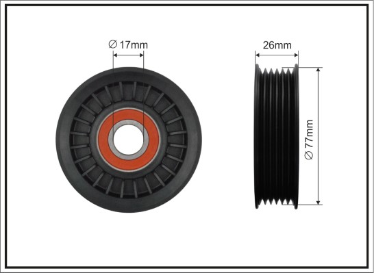 Deflection/Guide Pulley, V-ribbed belt - 99-00 CAFFARO