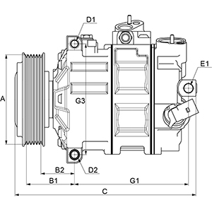 Compressor, air conditioning - 241398 HC-Cargo