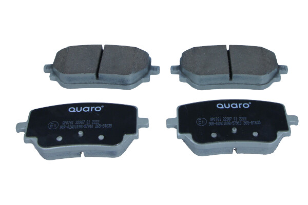 Комплект тормозных колодок, дисковый тормоз - QP0761 QUARO