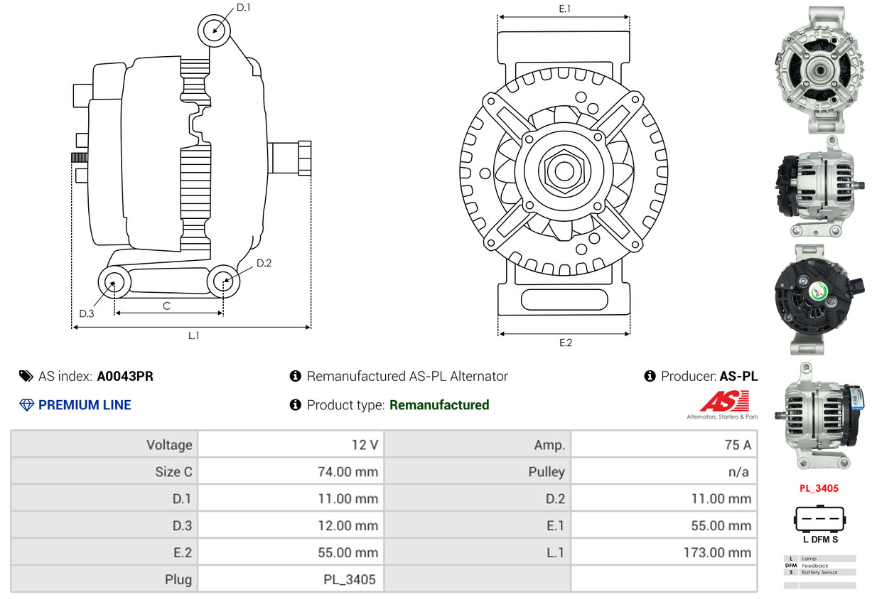 Generator - A0043PR AS-PL