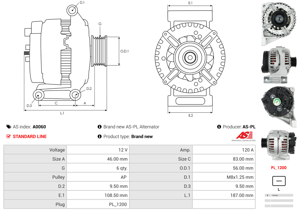 Alternatore - A0060 AS-PL