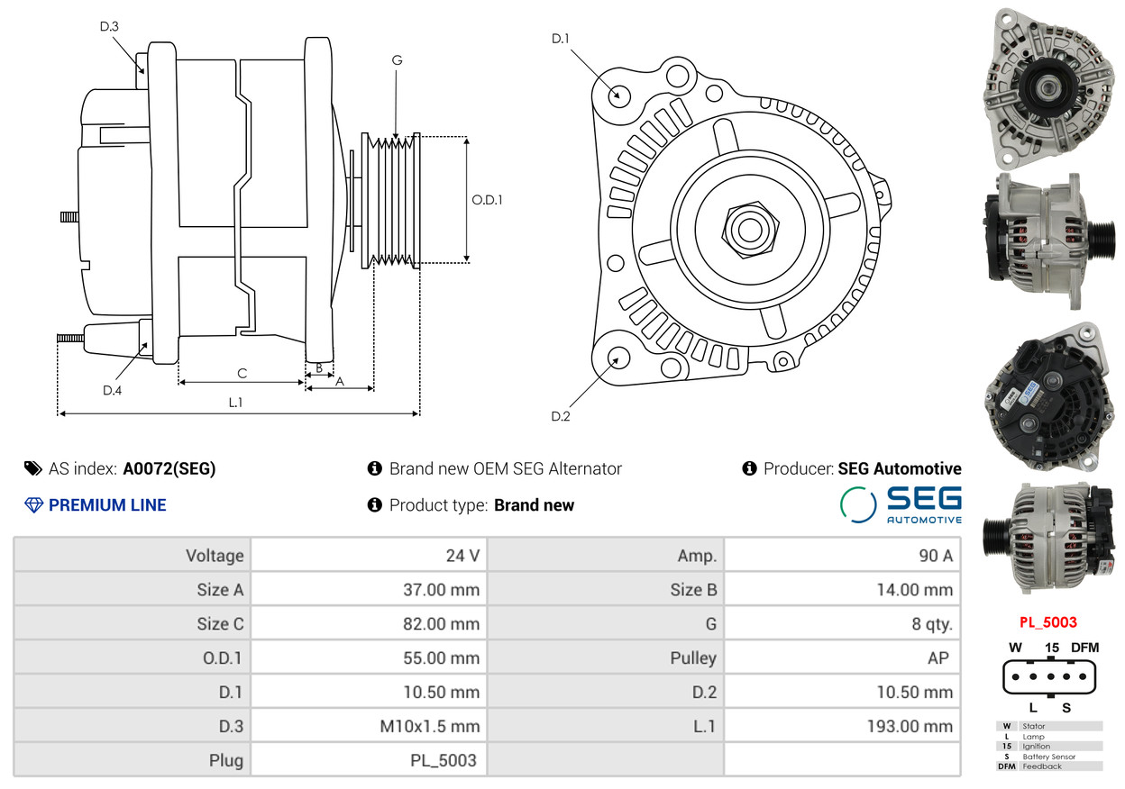 Freewheel Gear, starter - SD0065 AS-PL