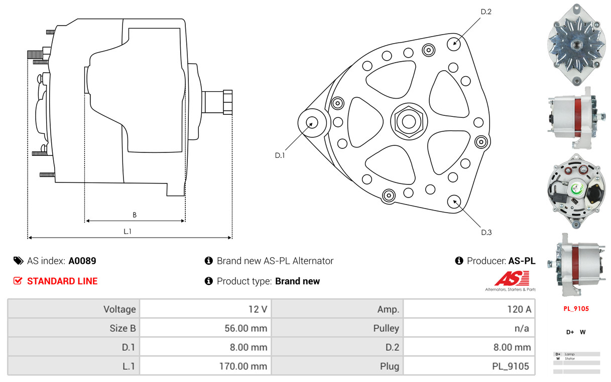 Alternatore - A0089 AS-PL