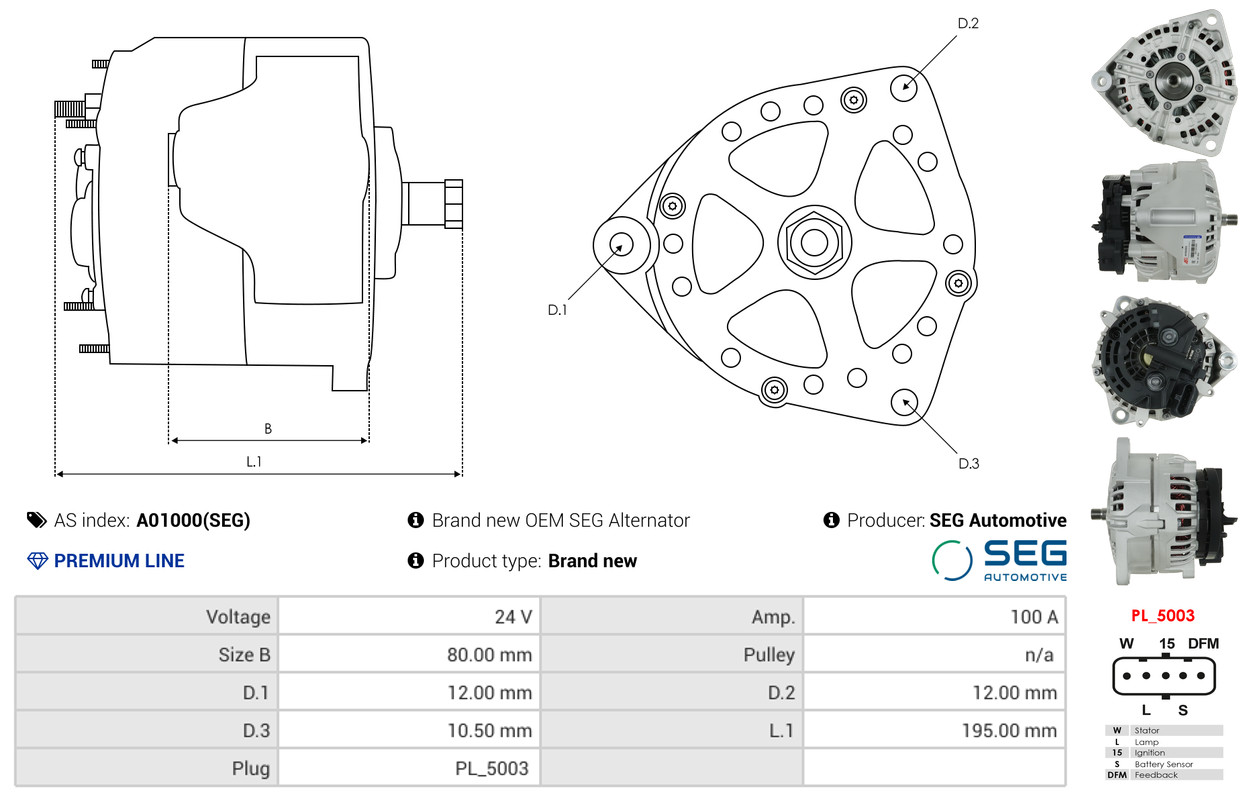 Slip Ring, alternator - ASL9004 AS-PL
