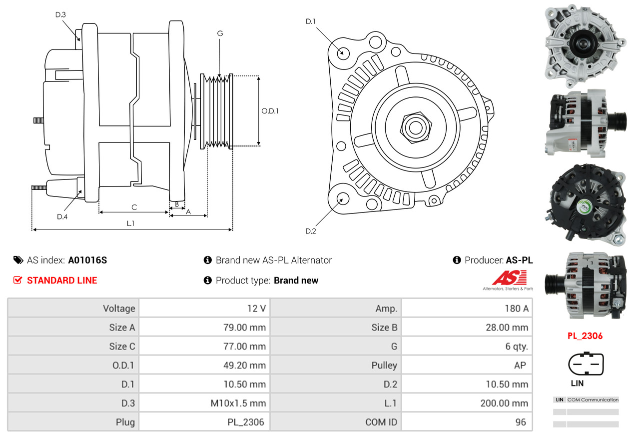 Alternator Regulator - ARE6007 AS-PL