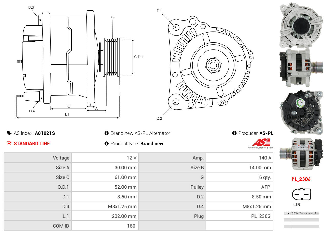 Alternator Regulator - ARE1004 AS-PL