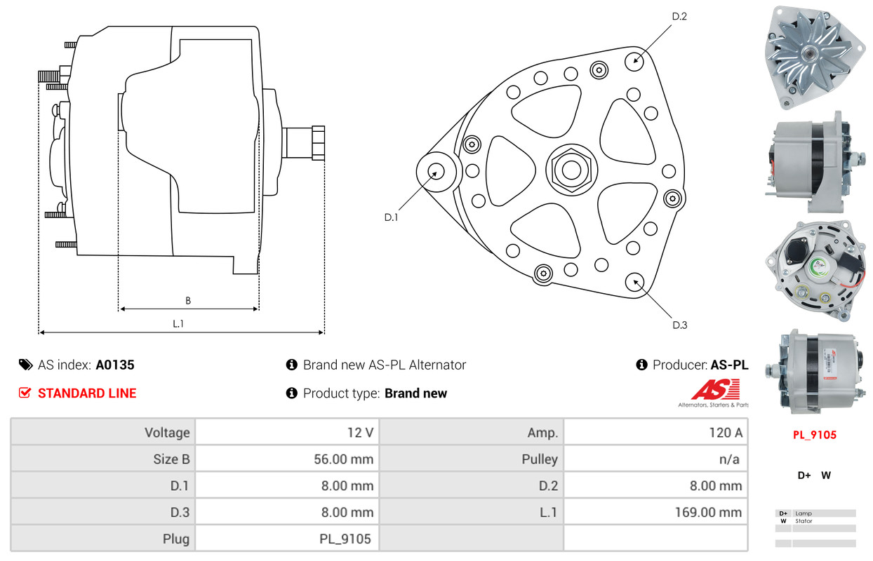 Alternatore - A0135 AS-PL