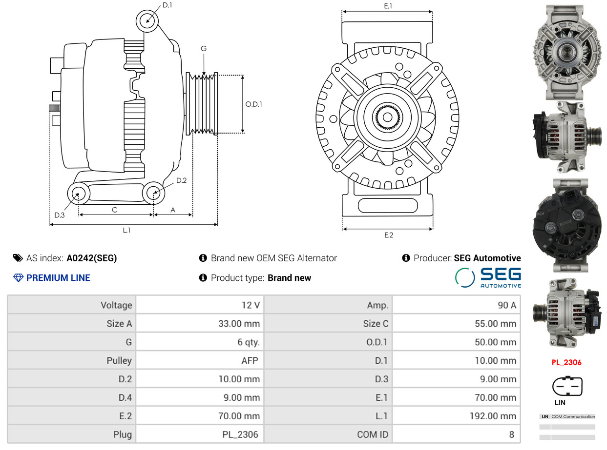 Solenoid Switch, starter - SS2005 AS-PL