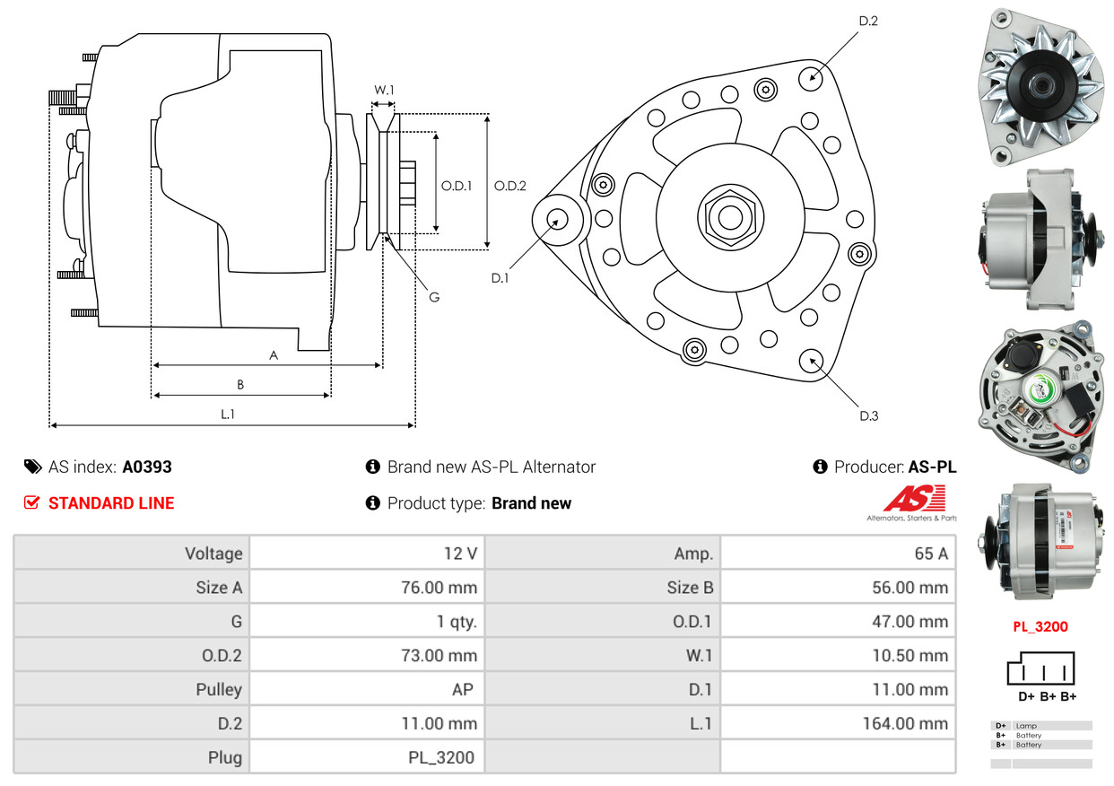 Alternatore - A0393 AS-PL