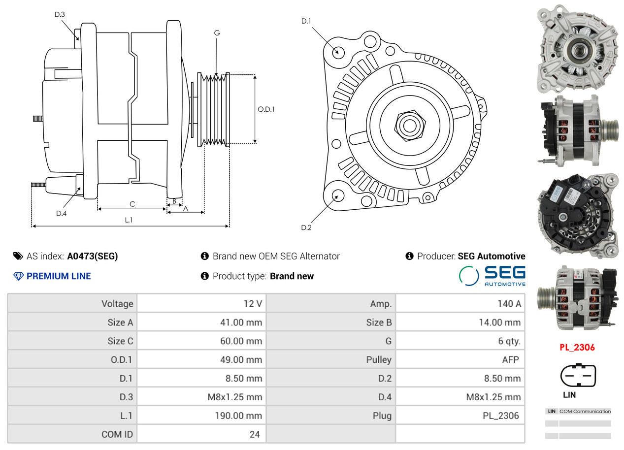 Freewheel Gear, starter - SD0107 AS-PL