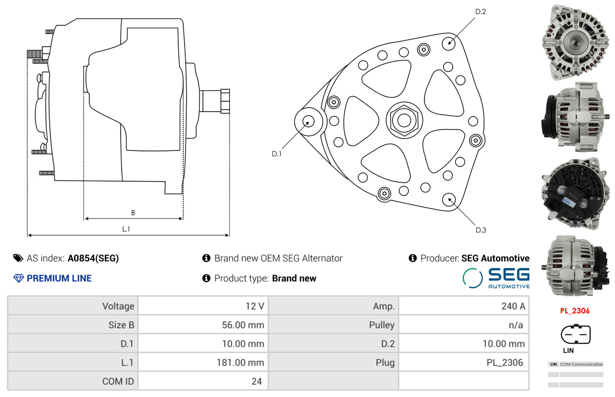 Elettromagnete, Motore d'avviamento - SS3001 AS-PL