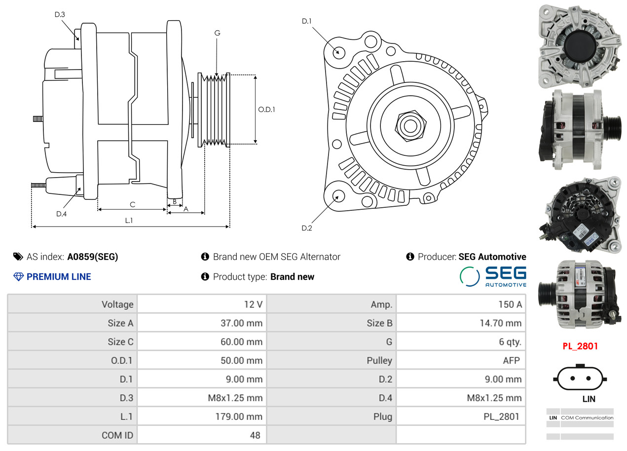Solenoid Switch, starter - SS0031 AS-PL