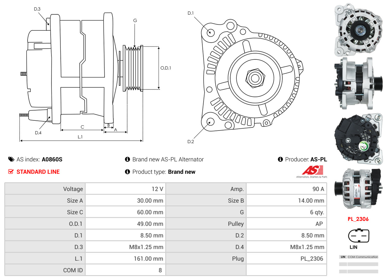 Generator - A0860S AS-PL