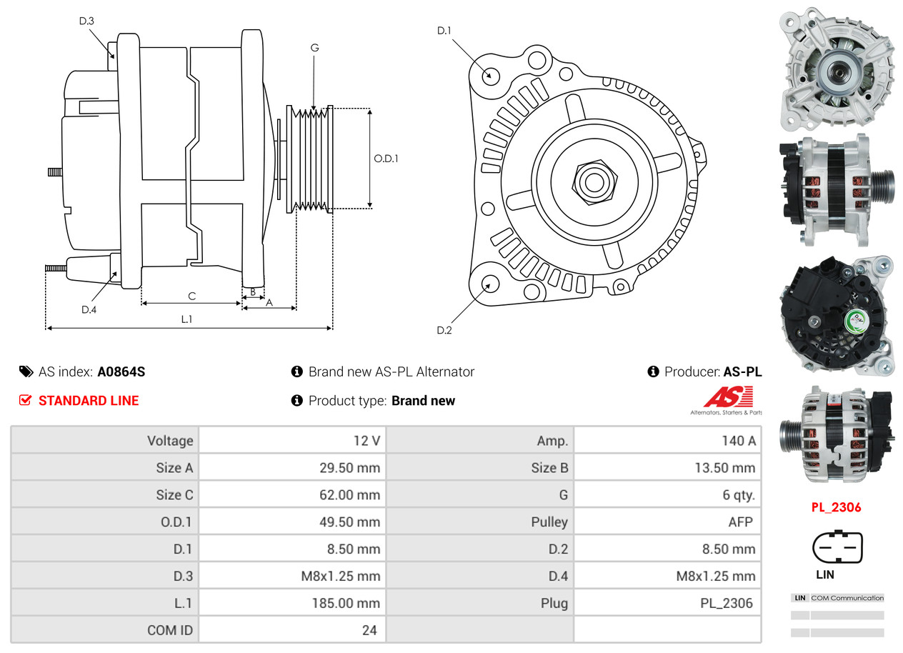 Generator - A0864S AS-PL