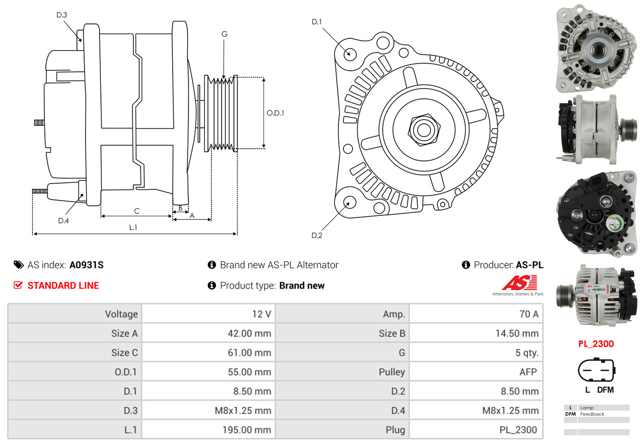 Rectifier, alternator - ARC1006 AS-PL