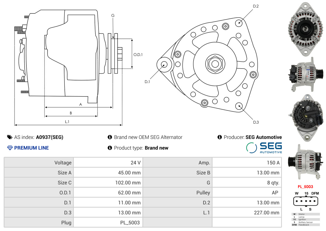 Alternator Regulator - ARE9020 AS-PL