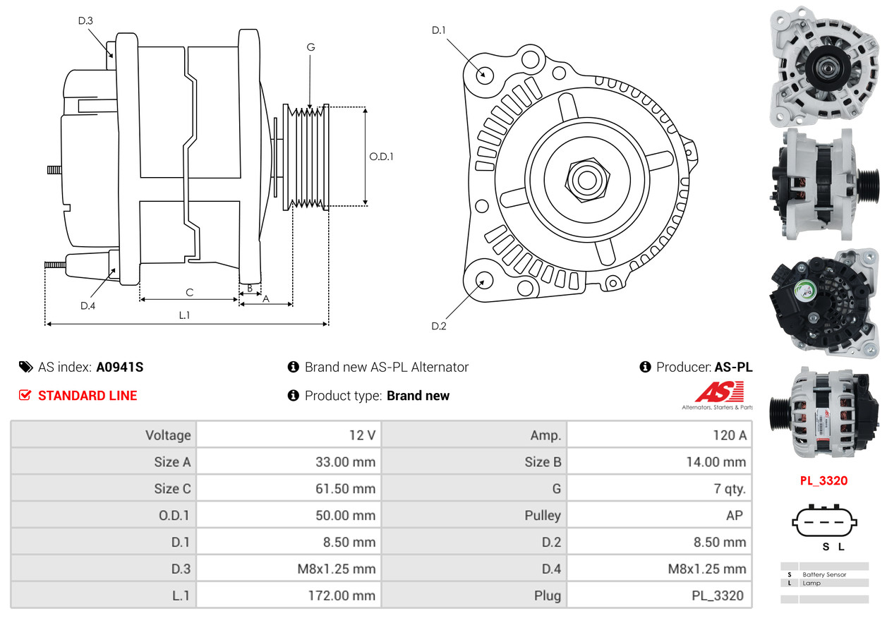 Alternatore - A0941S AS-PL