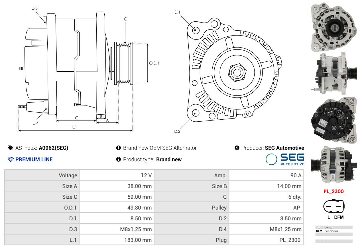 Elettromagnete, Motore d'avviamento - SS4001 AS-PL