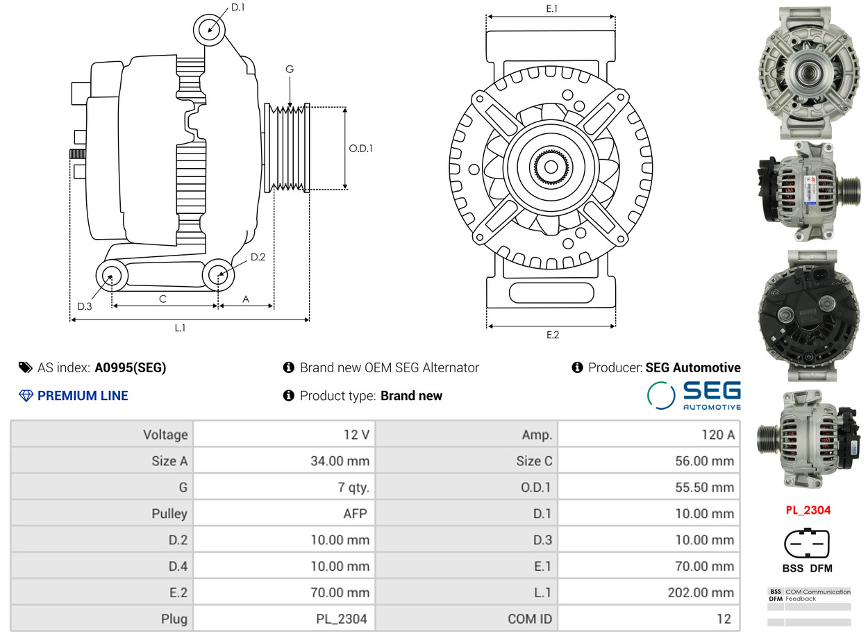 Alternator - A0061 AS-PL