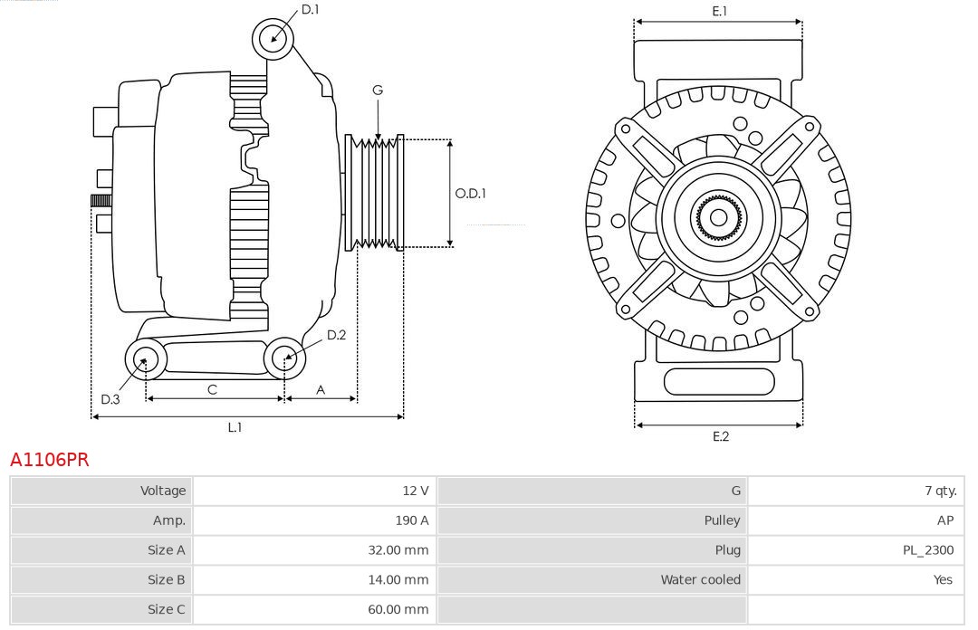 Rectifier, alternator - ARC0036 AS-PL