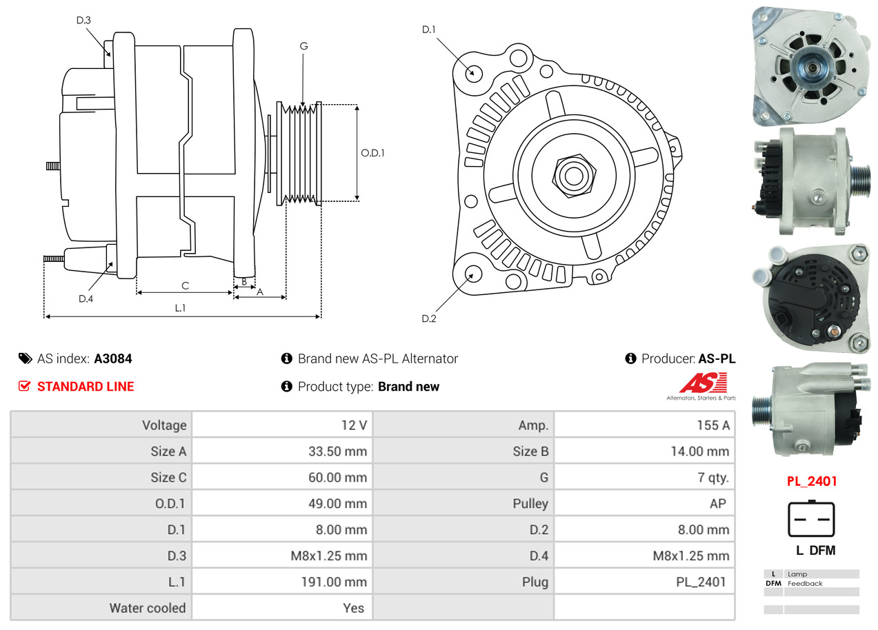 Alternatore - A3084 AS-PL