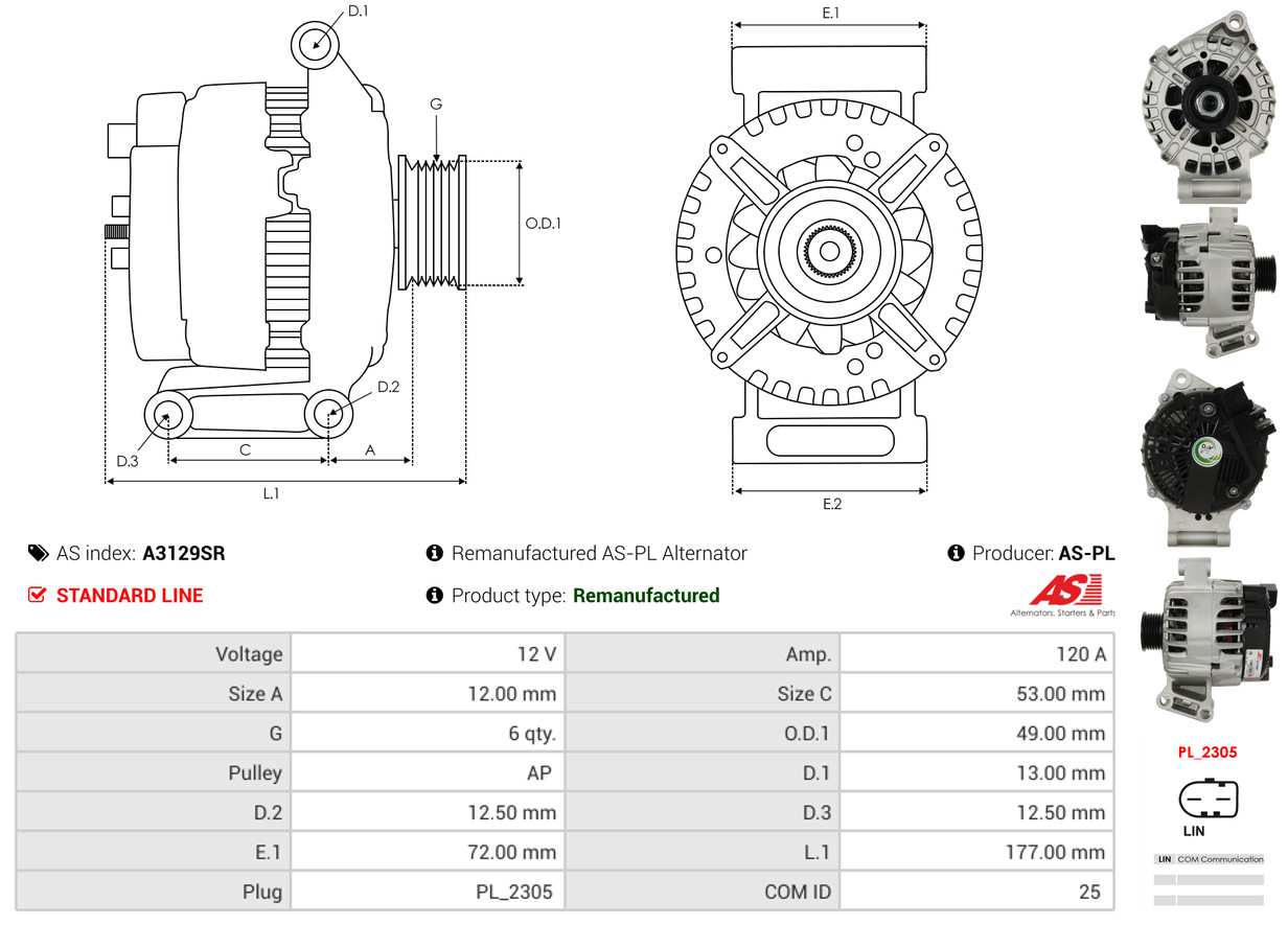 Freewheel Gear, starter - SD3014 AS-PL