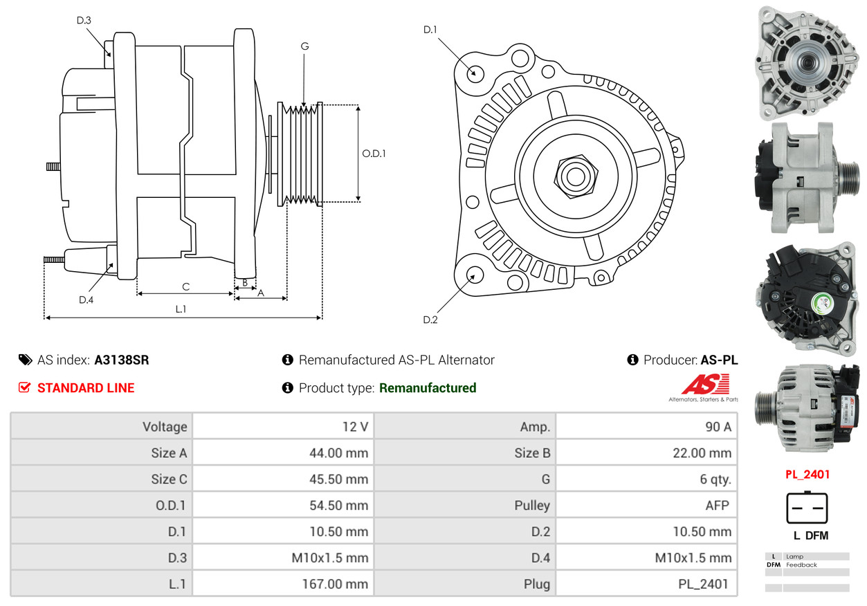Rectifier, alternator - ARC0022 AS-PL