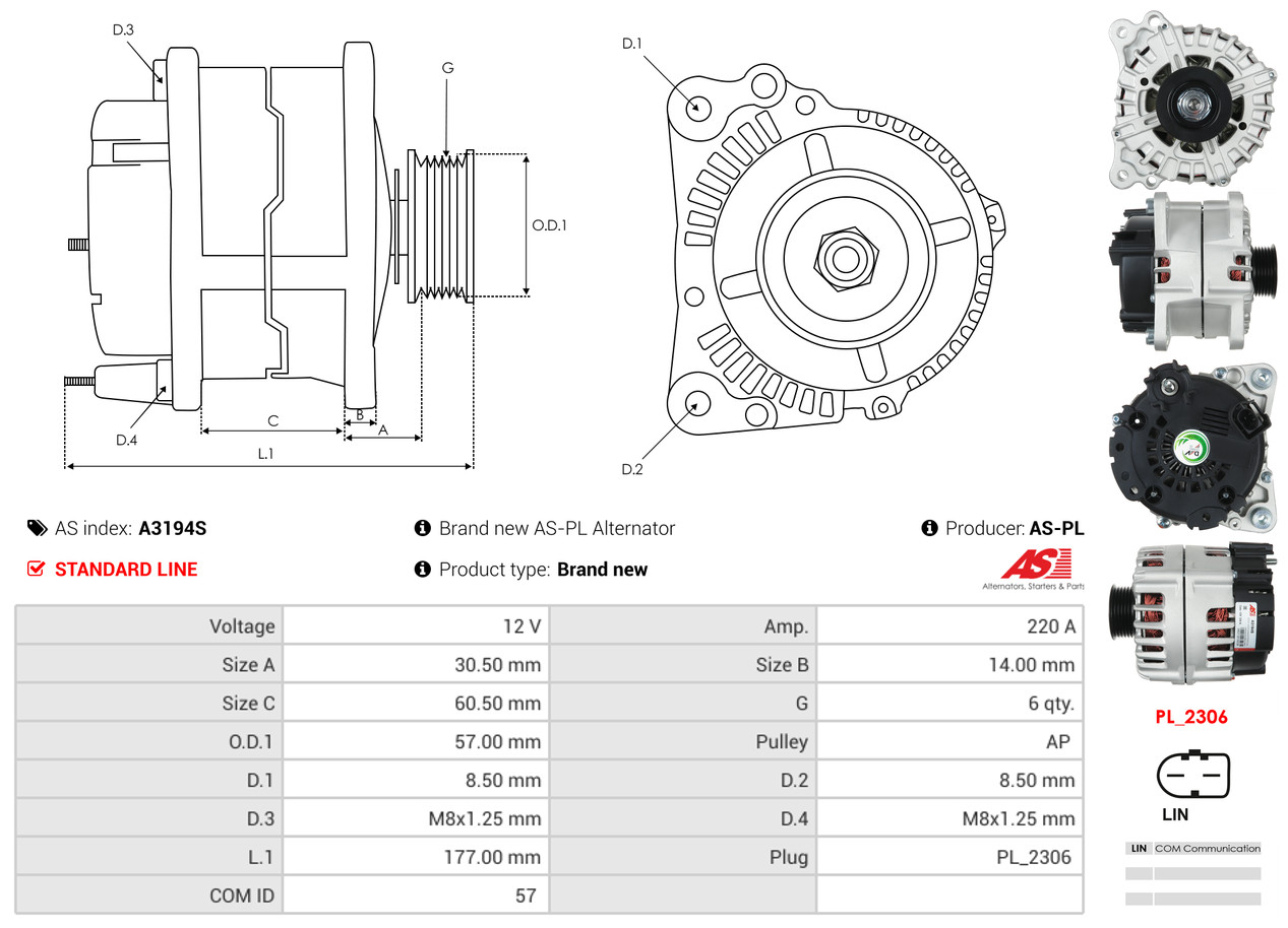 Alternatore - A3194S AS-PL