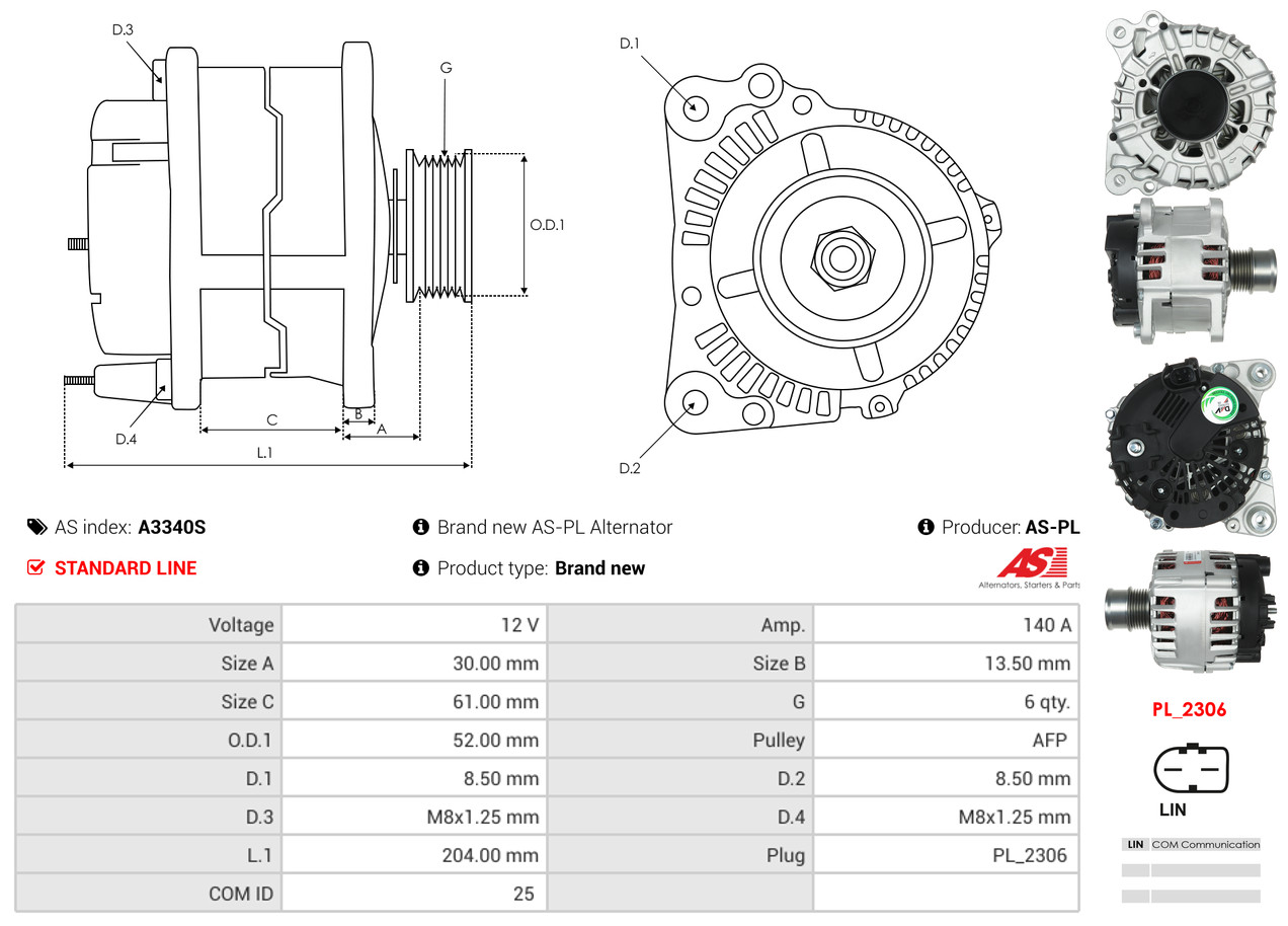 Generator - A3340S AS-PL