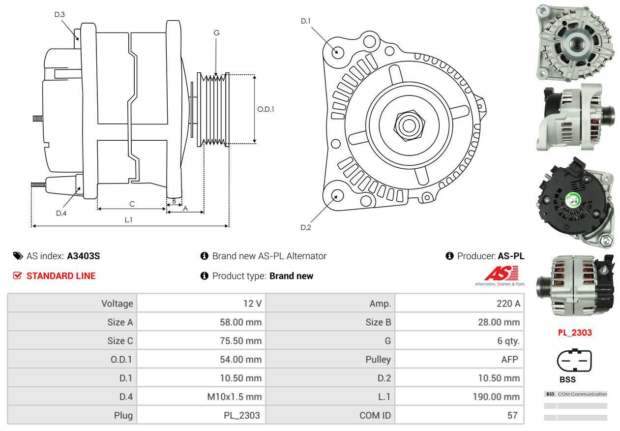 Generator - A3403S AS-PL