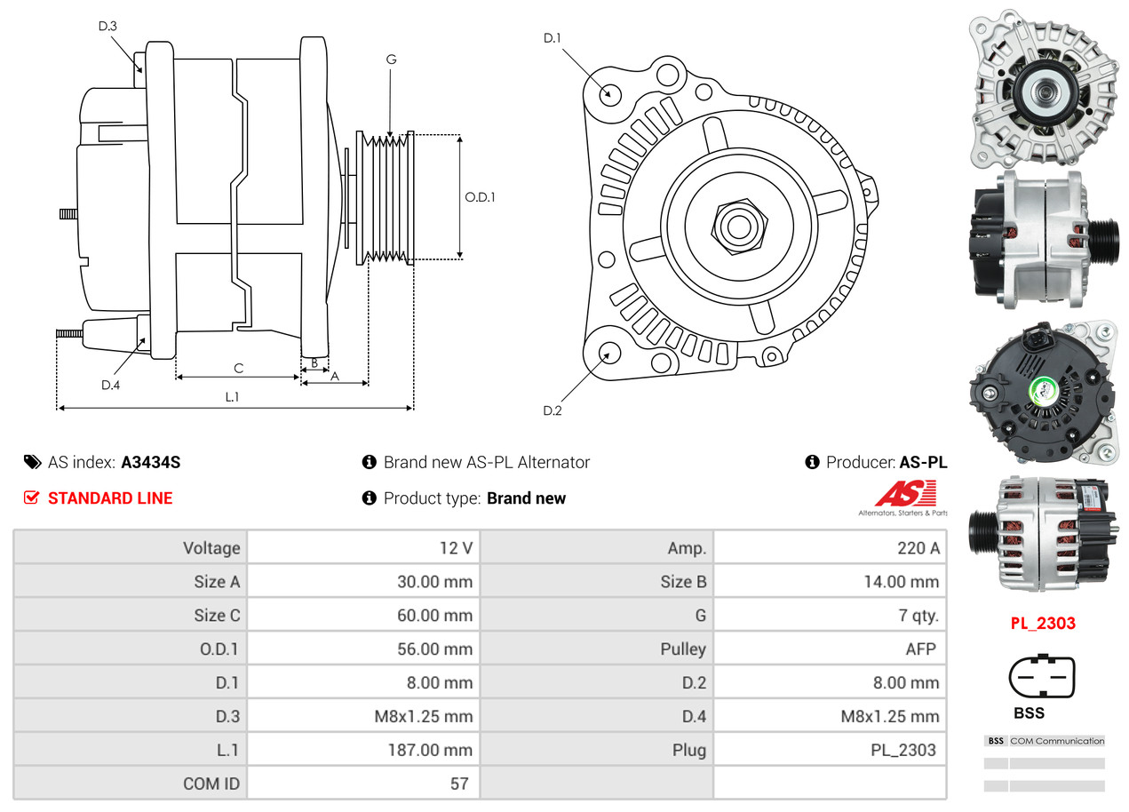 Alternatore - A3434S AS-PL