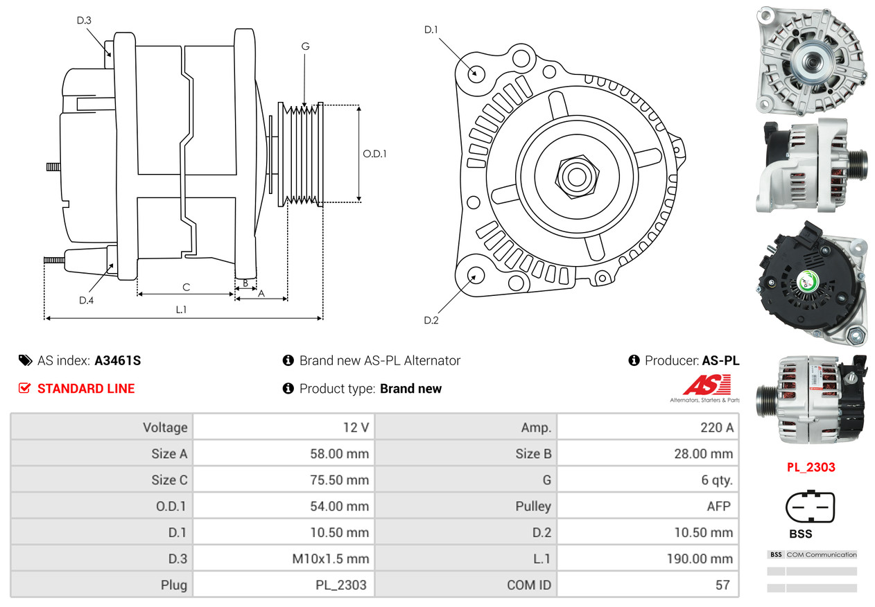Generator - A3461S AS-PL