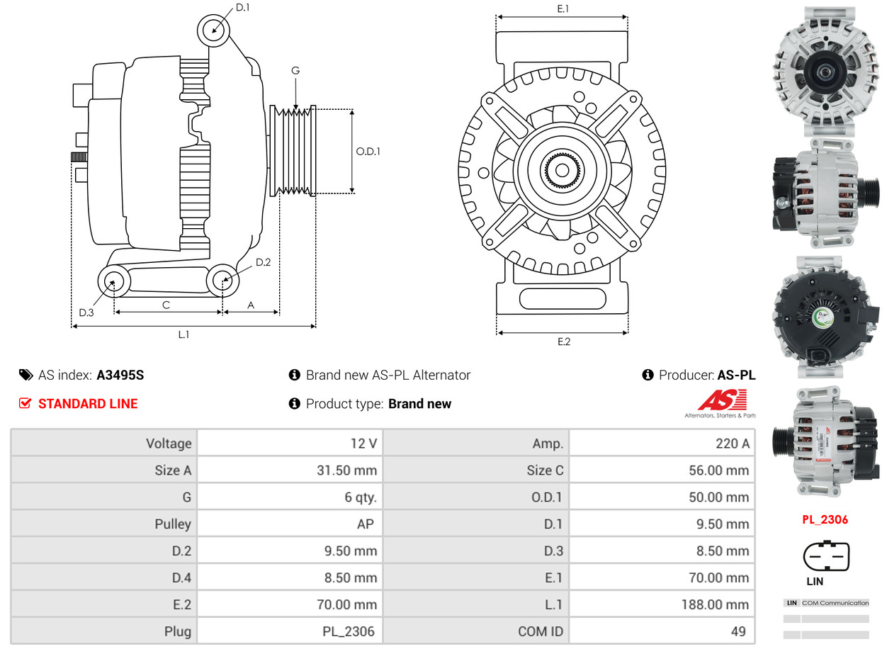 Generator - A3495S AS-PL