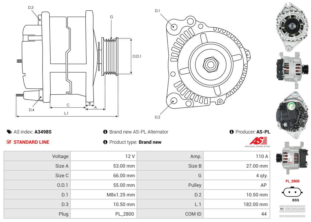 Generator - A3498S AS-PL
