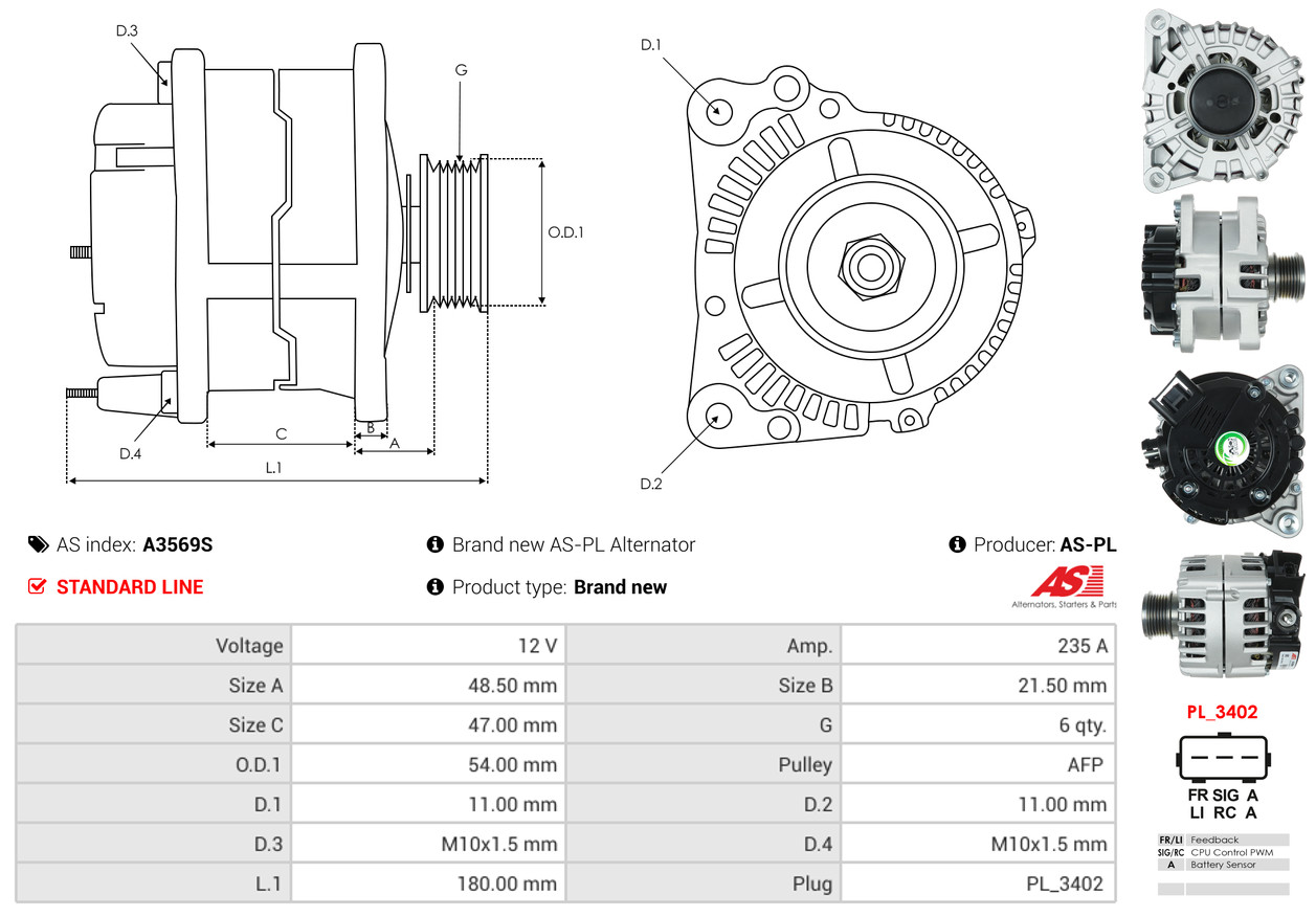Generator - A3569S AS-PL