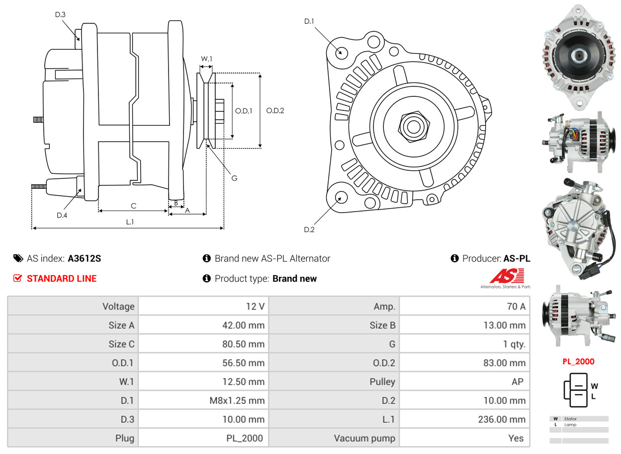 Generator - A3612S AS-PL