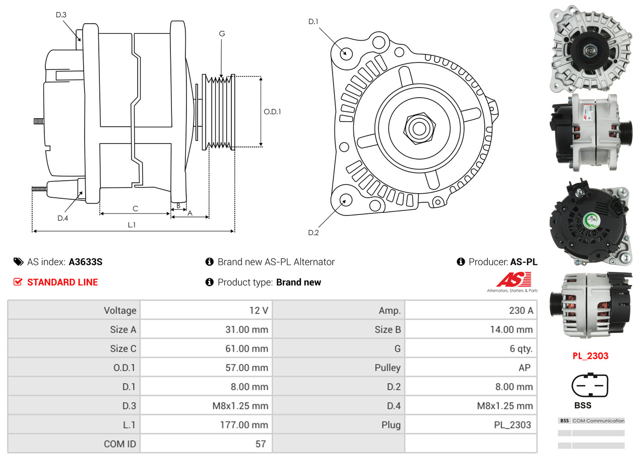 Generator - A3633S AS-PL