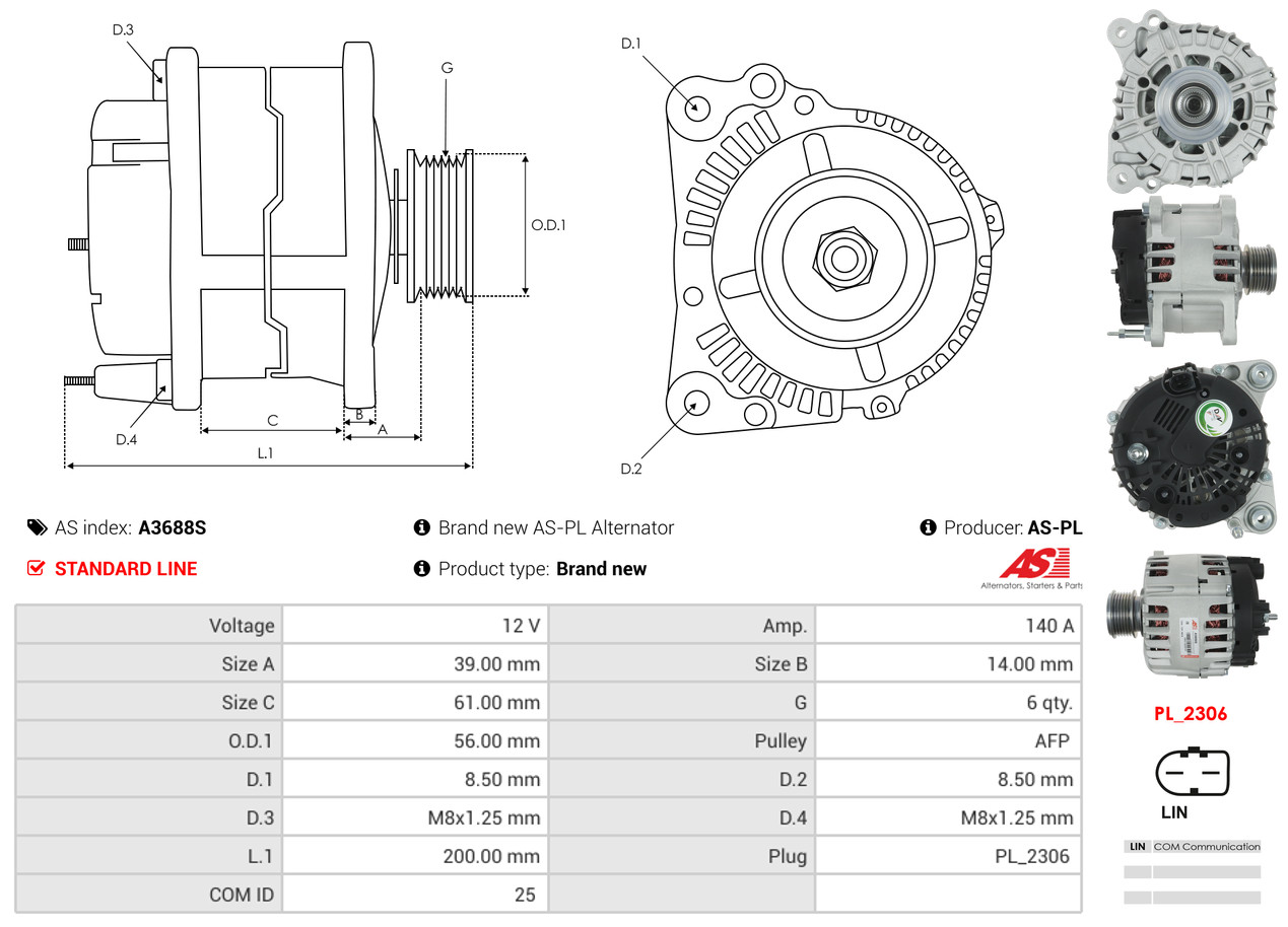 Generator - A3688S AS-PL
