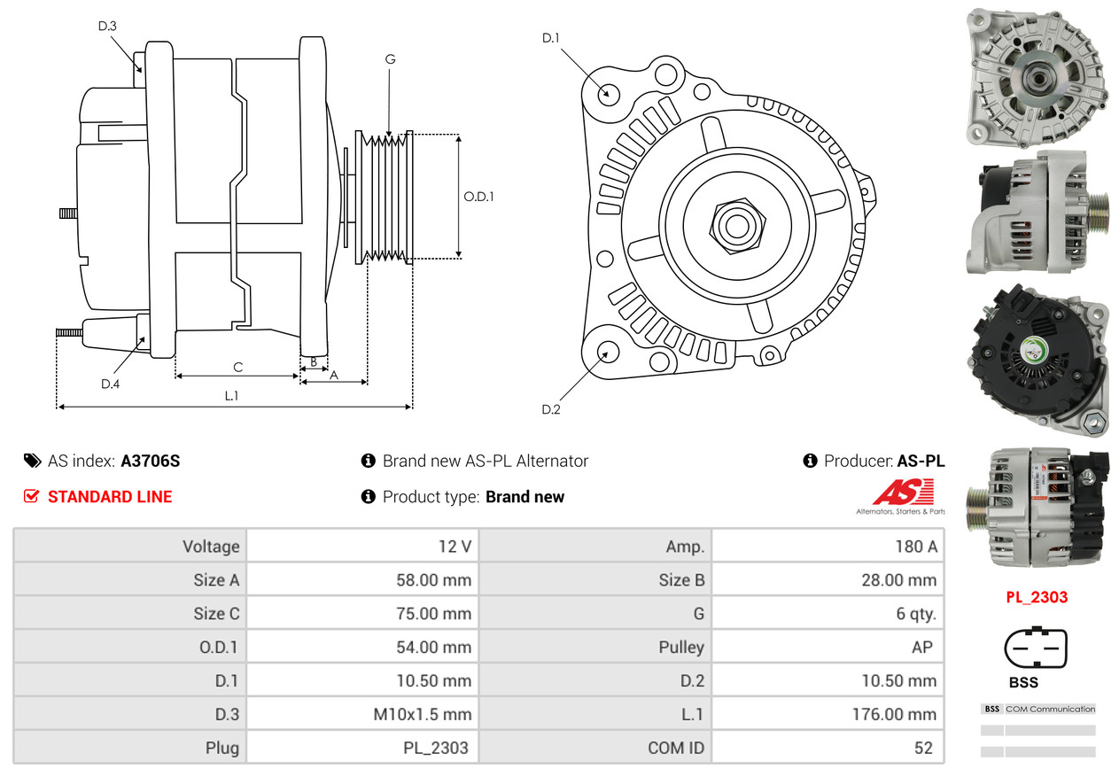 Alternatore - A9002 AS-PL