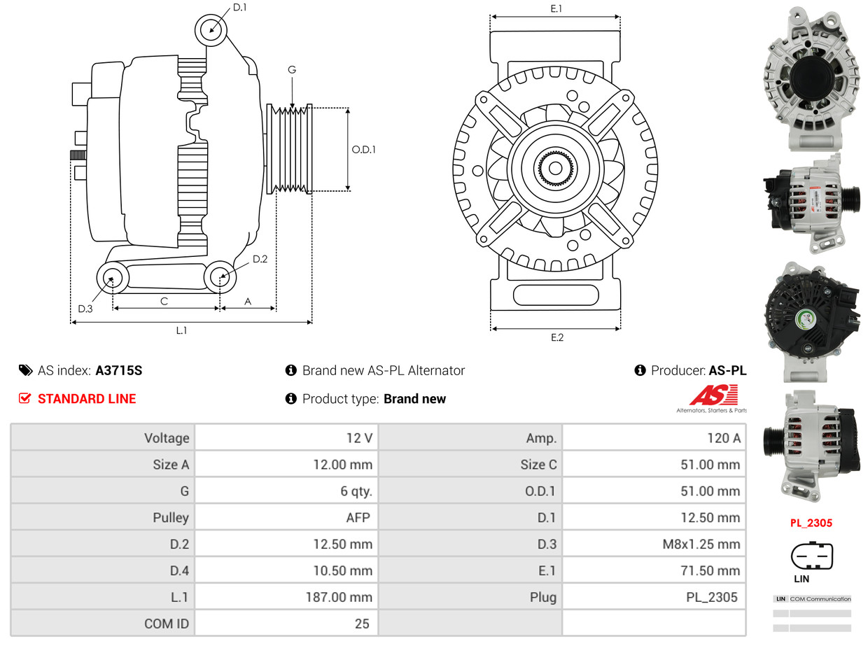 Alternatore - A5004 AS-PL