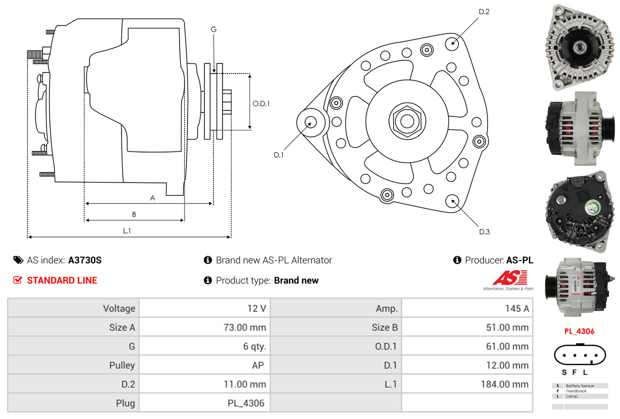 Rectifier, alternator - ARC2002 AS-PL