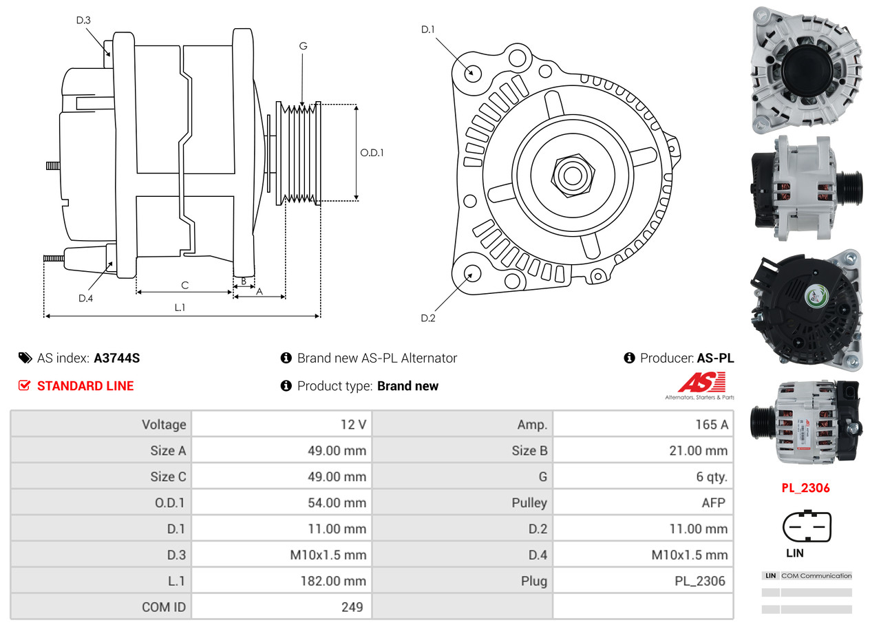 Protective Cap, alternator - ARC9015 AS-PL