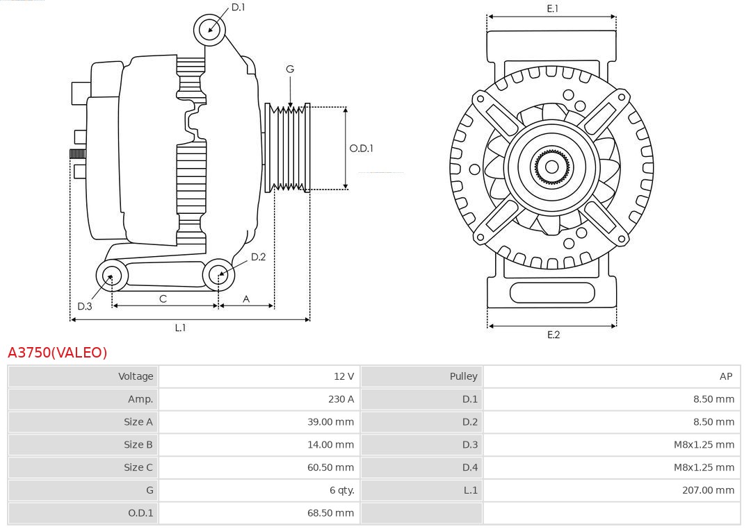 Motorino d'avviamento - S6001 AS-PL