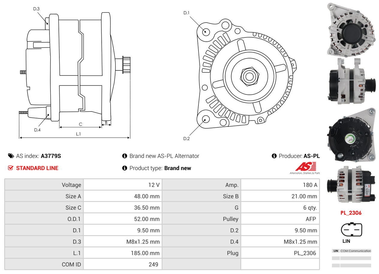 Alternator Regulator - ARE6004 AS-PL