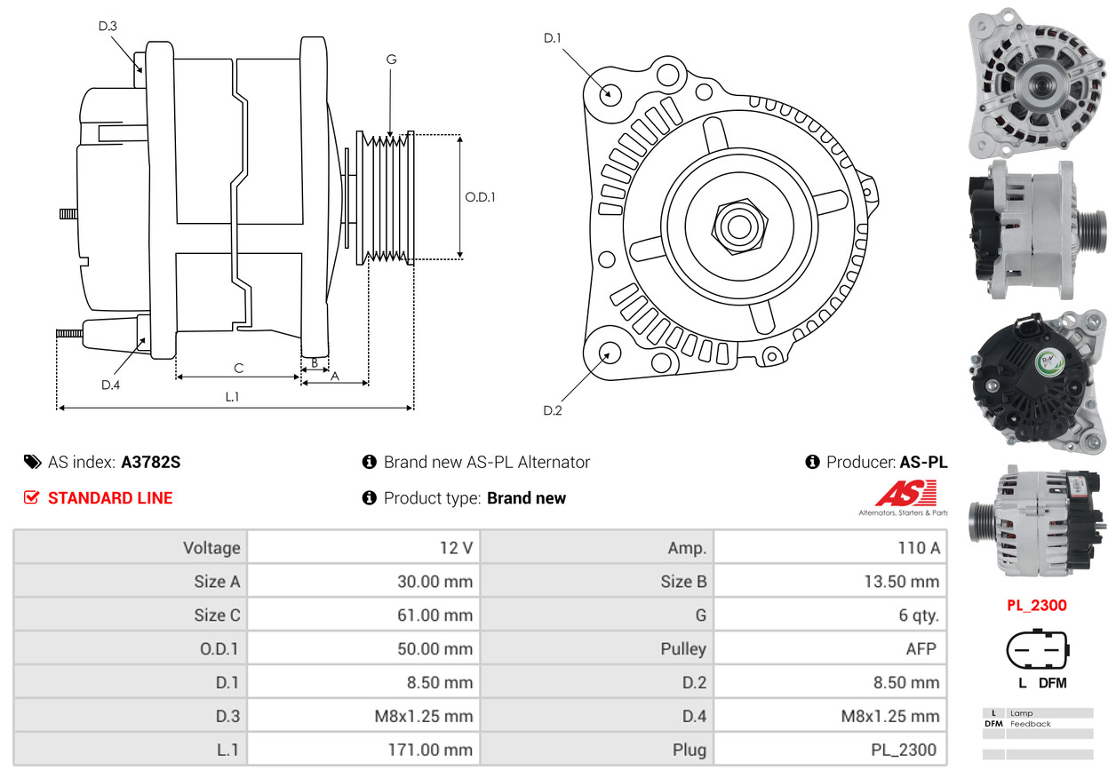 Freewheel Gear, starter - SD6028 AS-PL