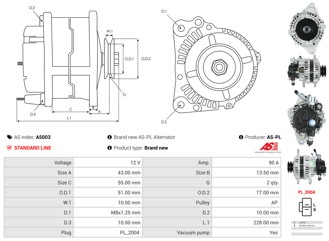 Alternatore - A5003 AS-PL
