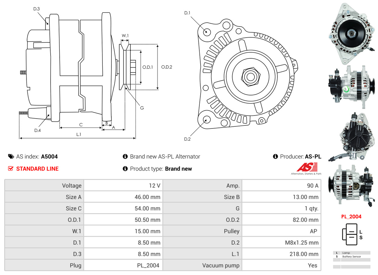 Alternatore - A5004 AS-PL