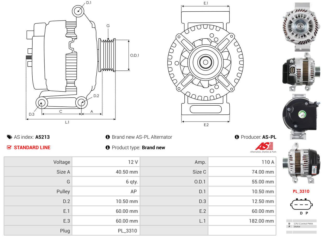 Alternatore - A5213 AS-PL