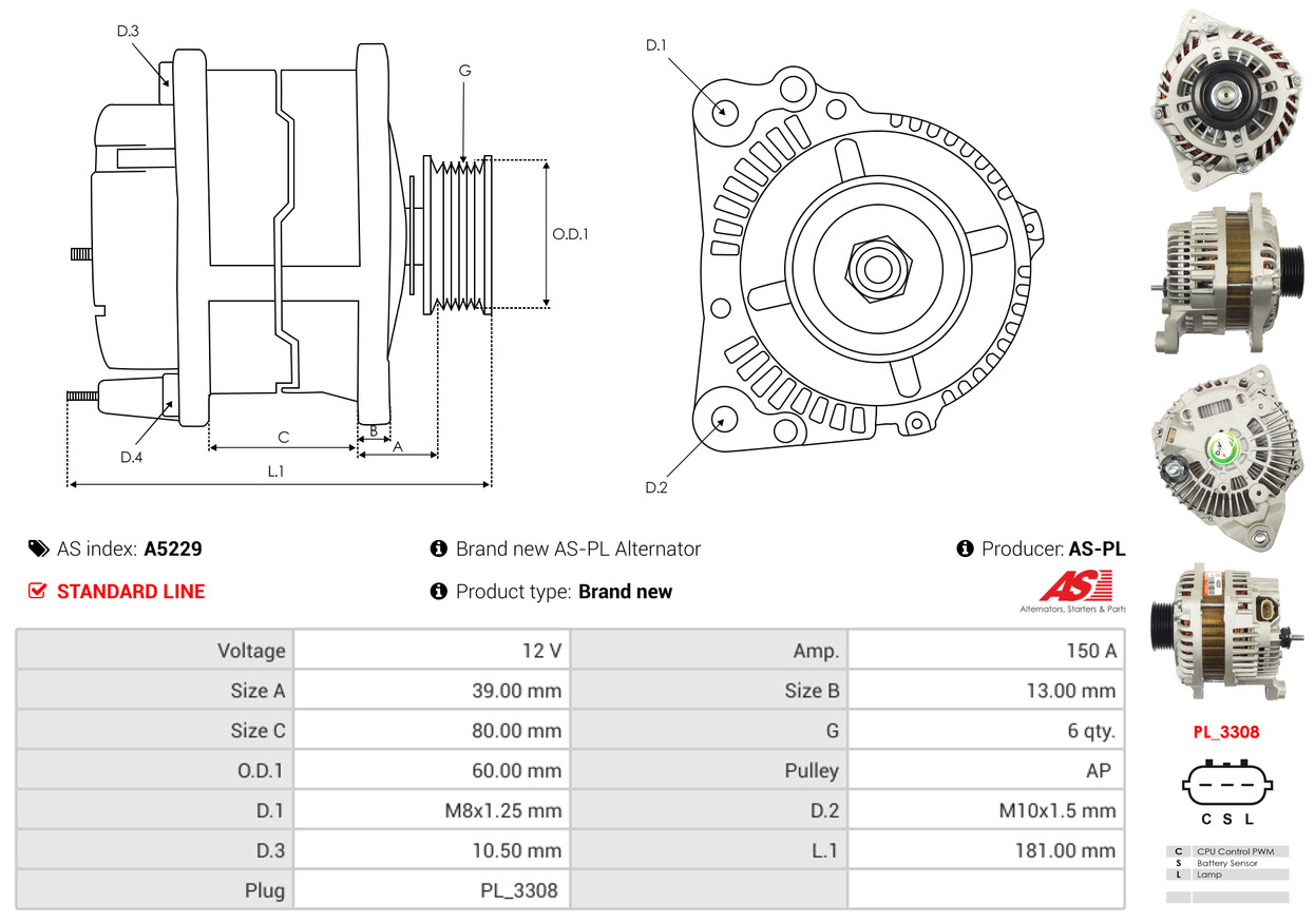 Alternatore - A5229 AS-PL
